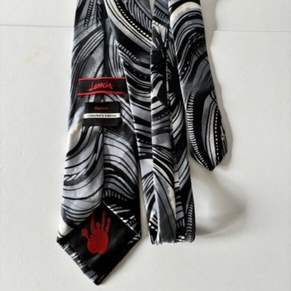 J. Garcia 100% Silk Necktie Black Silver Blue "Riptide" Collector's Edition 58" - Picture 1 of 4